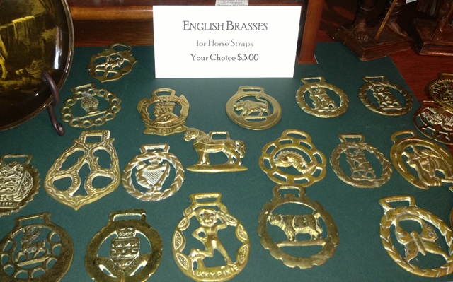 Vintage Brass Horse Harness Medallions- Leather - Nice Wall